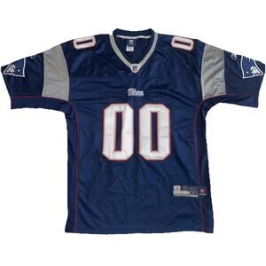 New England Patriots #00 Reebok NFL Equipment Jersey Blue Size 50 Sewn XL